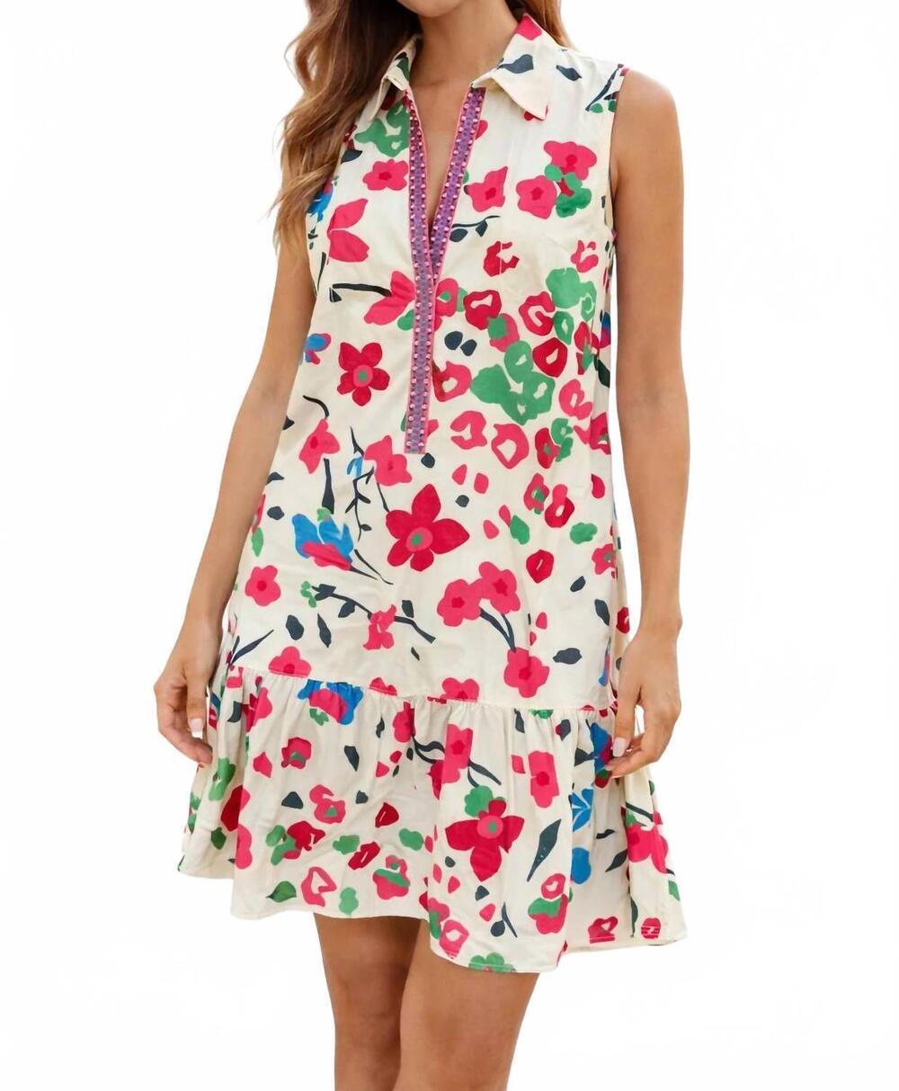 NEW MAUDE VIVANTE luna mini dress in pink tropics